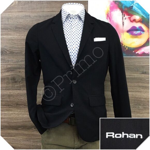 ROHAN‎ Mens Blazer Sport Coat Casual Jacket Size 42 Insulated Suit Black